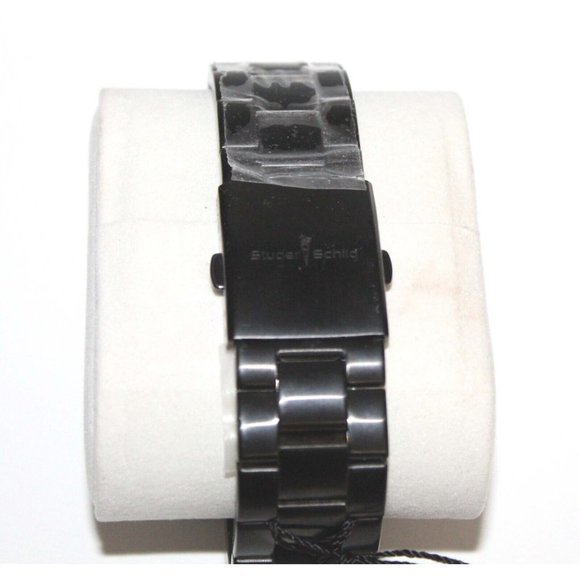 NEW w/Box Studer Schild‎ Dunlop Black Steel Chronograph Mens Watch NEW Battery - Picture 12 of 13